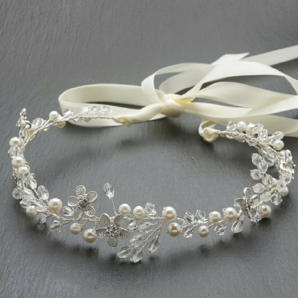 Pearl and crystal headband